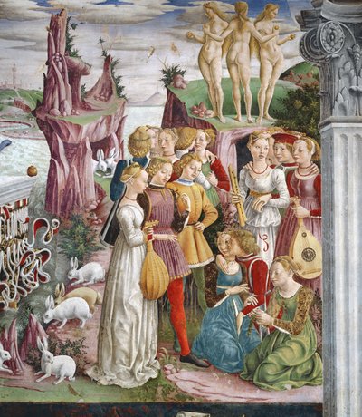 El triunfo de Venus: abril de la Sala de los Meses, (detalle) c.1467-70 de Francesco del Cossa